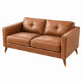 Kanapa 2-osobowa 160 x 85 x 85 cm brązowa ze skóry syntetycznej do salonu w stylu retro